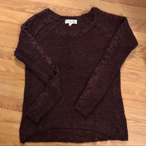 NWOT Pink Rose Woven Sweater- Burgundy- M